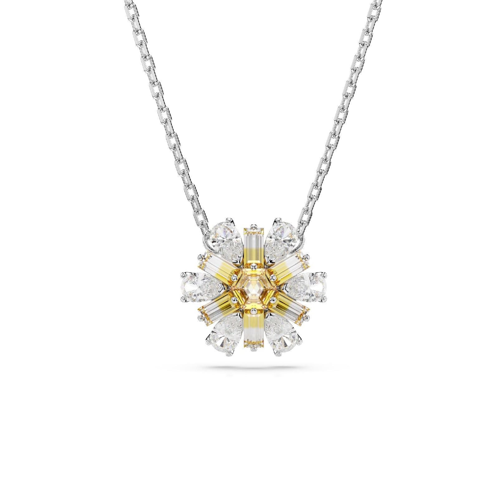 Collana donna Swarovski Idyllia argento e oro con fiore di cristalli 5679939-1