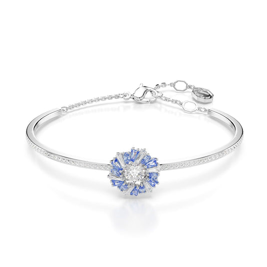 Bracciale donna Swarovski Idyllia argento con fiore di cristalli blu 5680014-1