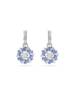 Orecchini pendenti da donna Swarovski Idyllia in lega di metalli rodiata con fiore di cristalli blu 5680016