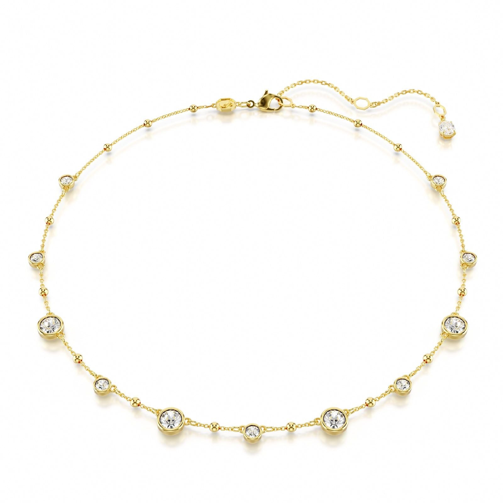Collana donna Swarovski Imber placcata oro con piccole sfere e cristalli 5680090-1