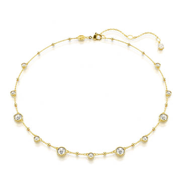 Collana donna Swarovski Imber placcata oro con piccole sfere e cristalli 5680090-1