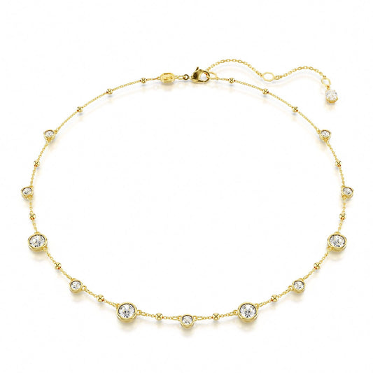Collana donna Swarovski Imber placcata oro con piccole sfere e cristalli 5680090-1