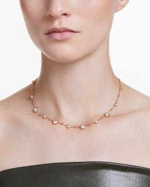 Collana girocollo da donna Swarovski Imber placcata oro con piccole sfere e cristalli distribuiti sulla catena 5680090