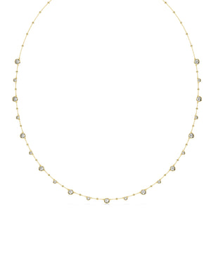 Collana lunga da donna Swarovski Imber placcata oro con piccole sfere e cristalli distribuiti sulla catena 5680091