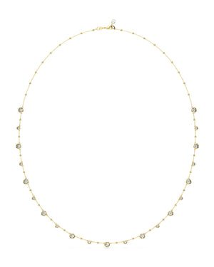 Collana lunga da donna Swarovski Imber placcata oro con piccole sfere e cristalli distribuiti sulla catena 5680091
