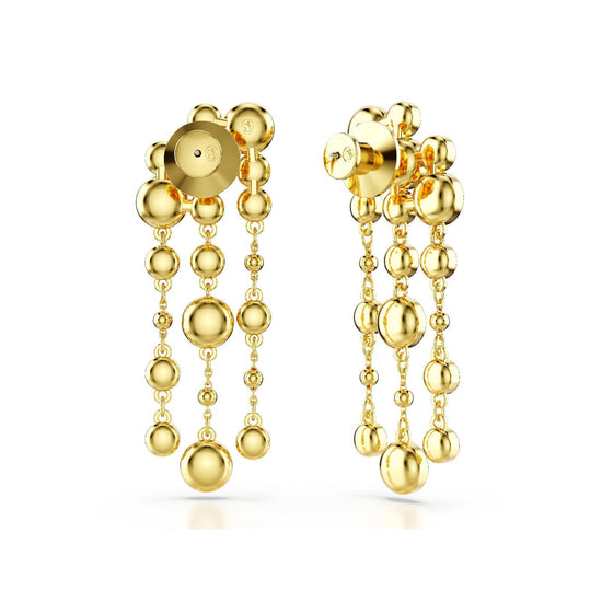 Orecchhini donna Swarovski Imber placcati oro con piccole sfere e cristalli a cascata 5680093-3