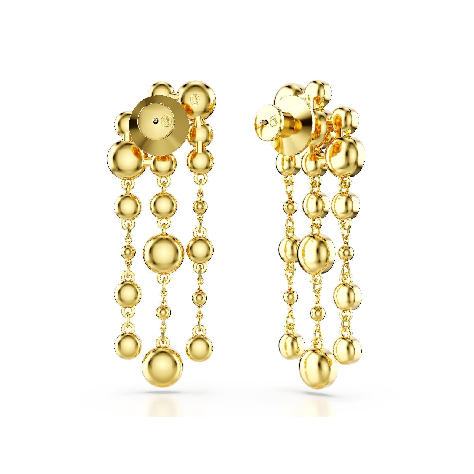 Orecchhini donna Swarovski Imber placcati oro con piccole sfere e cristalli a cascata 5680093-3