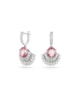 Orecchini pendenti da donna Swarovski Idyllia in lega di metalli rodiata a forma di conchiglia con cristalli bianchi e rosa 5680295