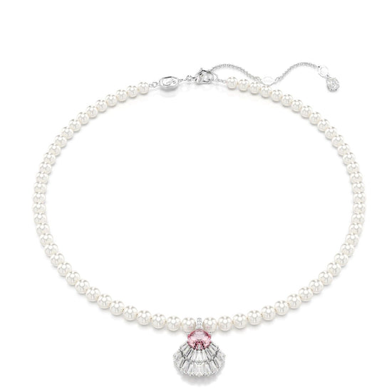 Collana donna Swarovski Idyllia lega metalli conchiglia cristalli rosa e perle 5680297-1