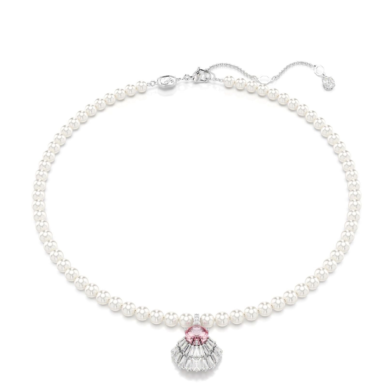 Collana donna Swarovski Idyllia lega metalli conchiglia cristalli rosa e perle 5680297-1