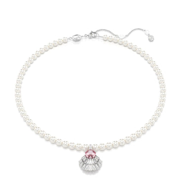 Collana donna Swarovski Idyllia lega metalli conchiglia cristalli rosa e perle 5680297-1
