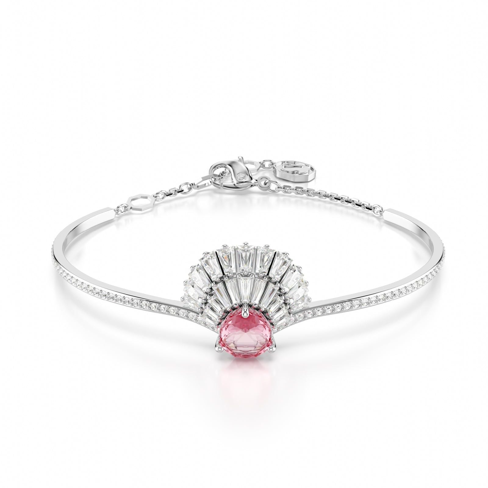 Bracciale rigido donna Swarovski Idyllia lega metalli conchiglia cristalli rosa 5680298-1