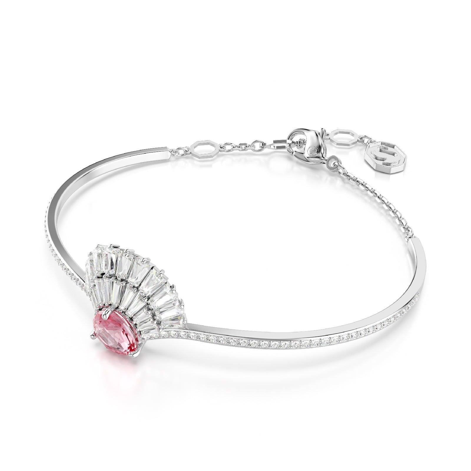 Bracciale rigido donna Swarovski Idyllia lega metalli conchiglia cristalli rosa 5680298-2