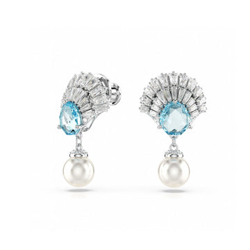Orecchini pendenti donna Swarovski Idyllia argento con cristalli e perla 5680301-1