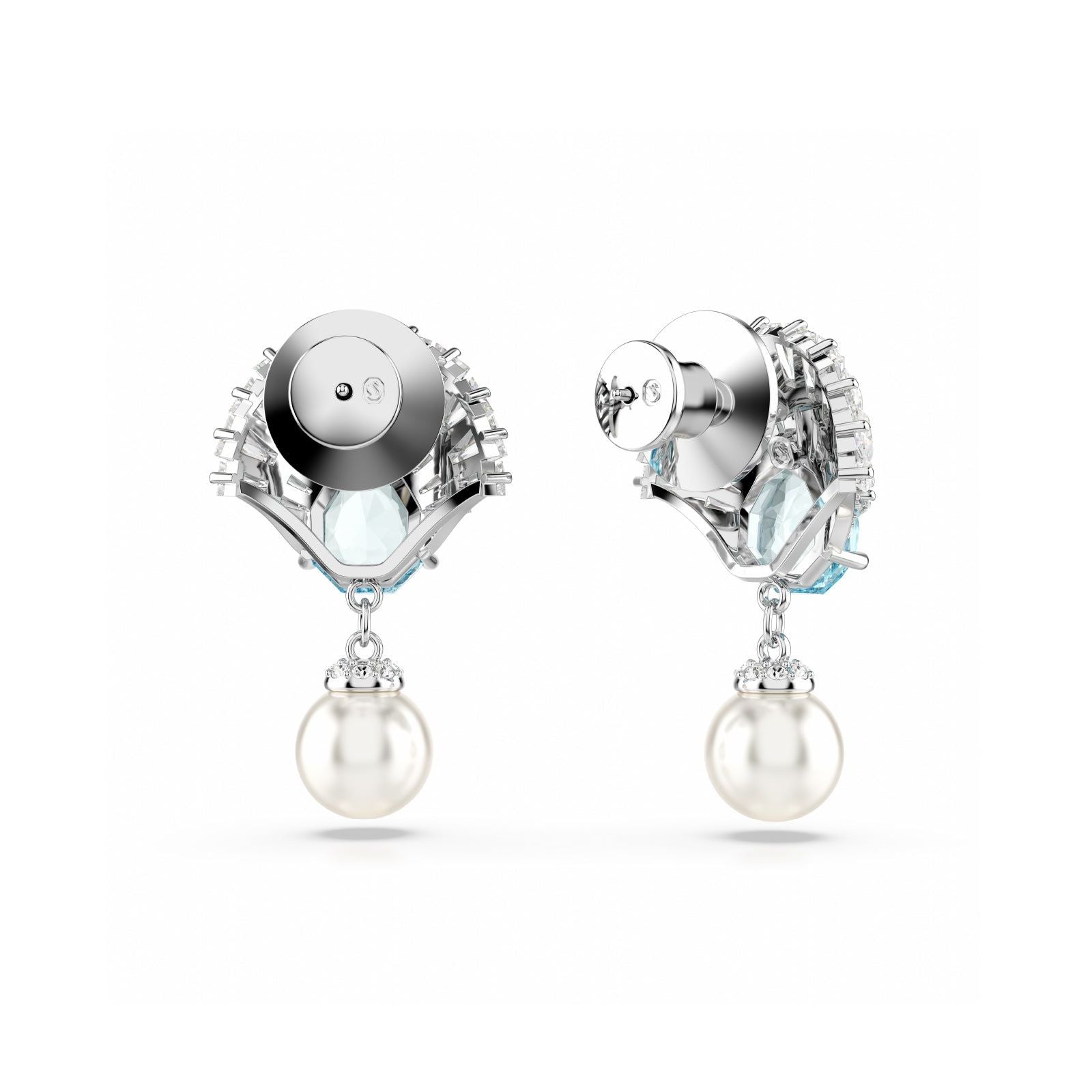 Orecchini pendenti donna Swarovski Idyllia argento con cristalli e perla 5680301-3