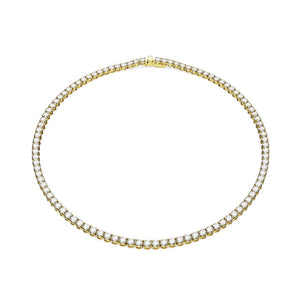 Collana tennis donna della collezione Swarovski Matrix Tennis con placcatura dorata e cristalli Swarovski tondi di 0,3mm 5681795