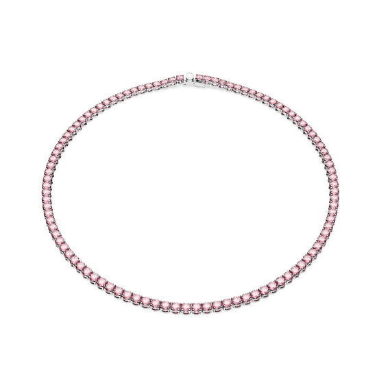 Collana donna Swarovski Matrix Tennis argentata cristalli rosa 0,3mm 5681800-1