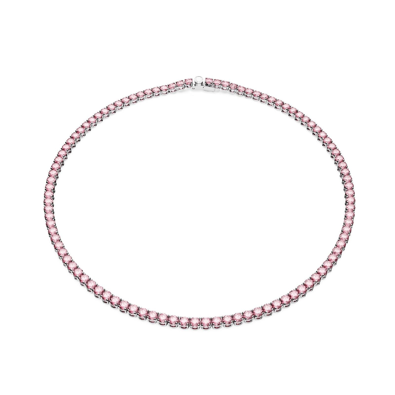 Collana donna Swarovski Matrix Tennis argentata cristalli rosa 0,3mm 5681800-1
