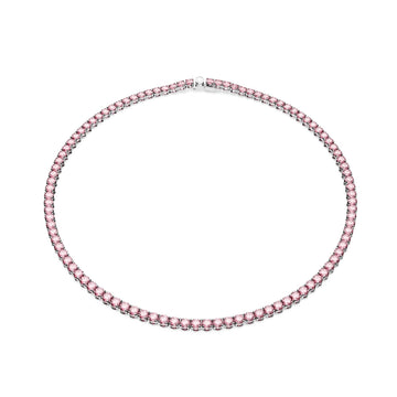 Collana donna Swarovski Matrix Tennis argentata cristalli rosa 0,3mm 5681800-1