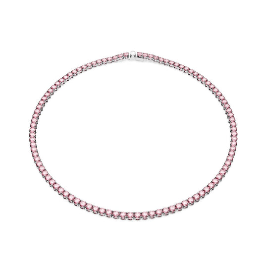 Collana donna Swarovski Matrix Tennis argentata cristalli rosa 0,3mm 5681800-1