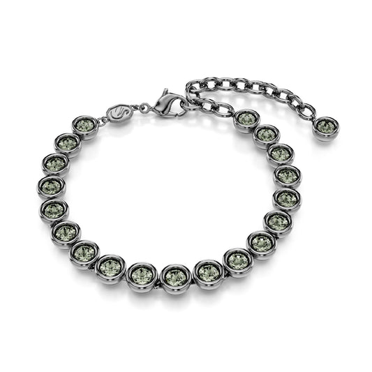 Bracciale tennis donna Swarovski Imber placcato rutenio con cristalli neri 5682592-1