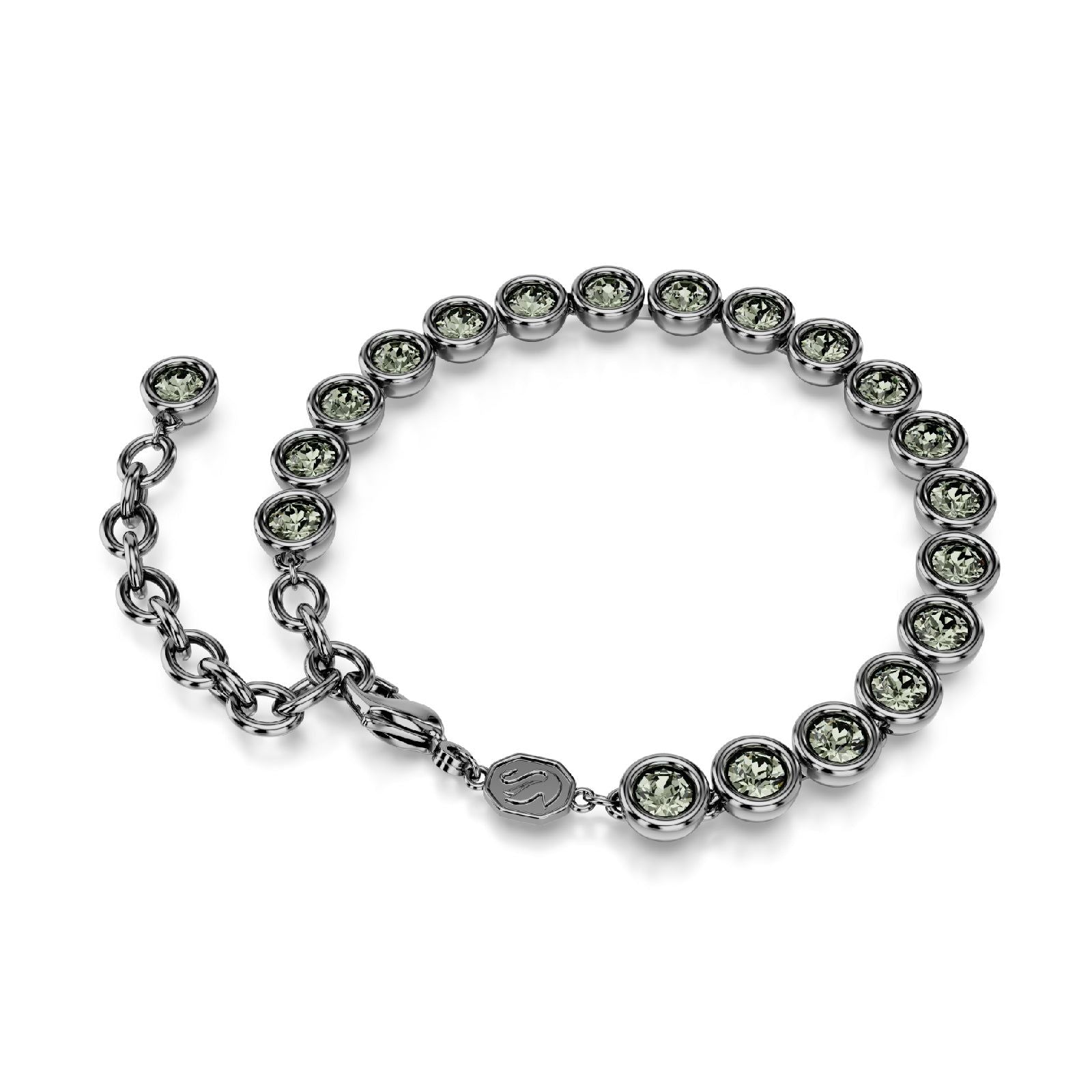 Bracciale tennis donna Swarovski Imber placcato rutenio con cristalli neri 5682592-3
