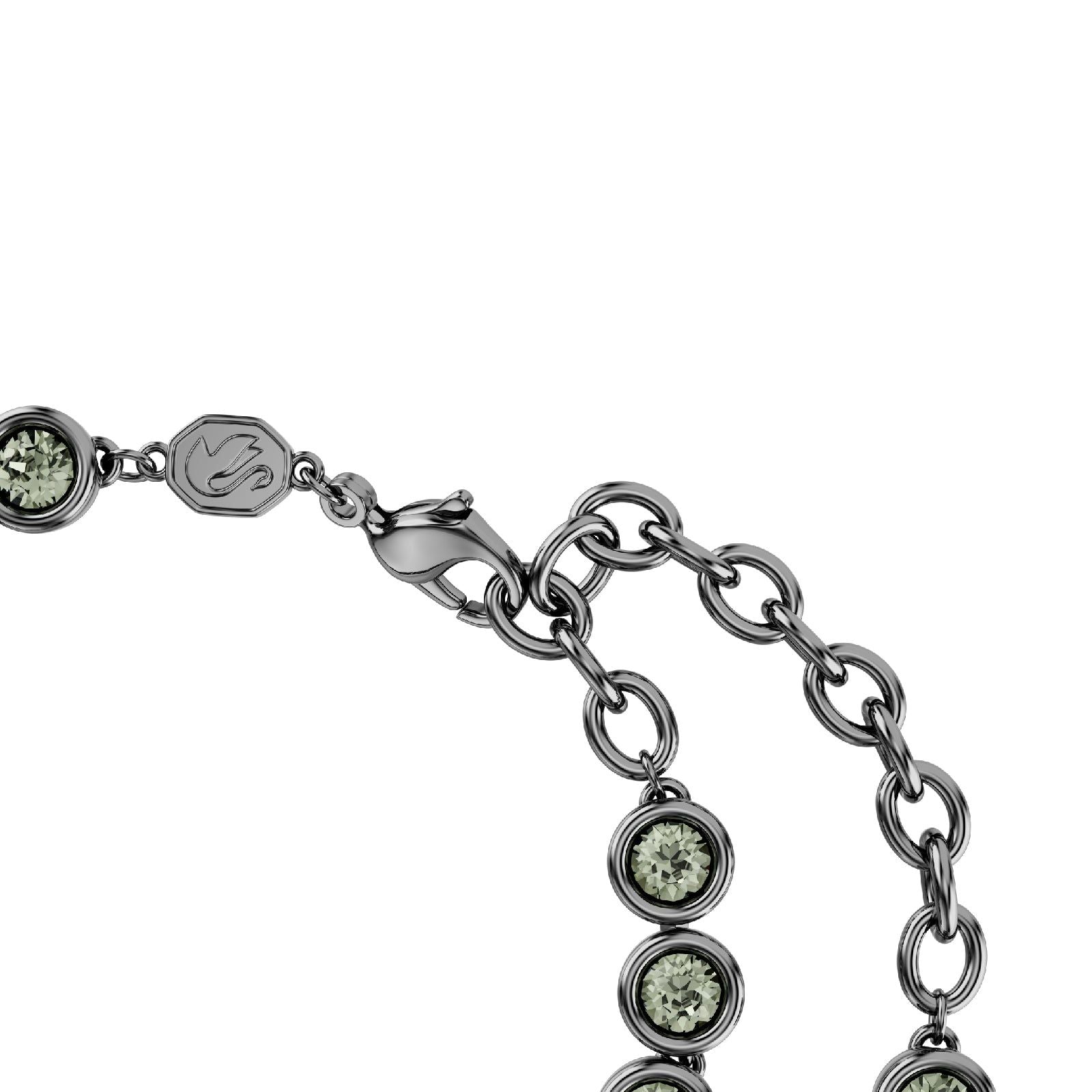Bracciale tennis donna Swarovski Imber placcato rutenio con cristalli neri 5682592-4