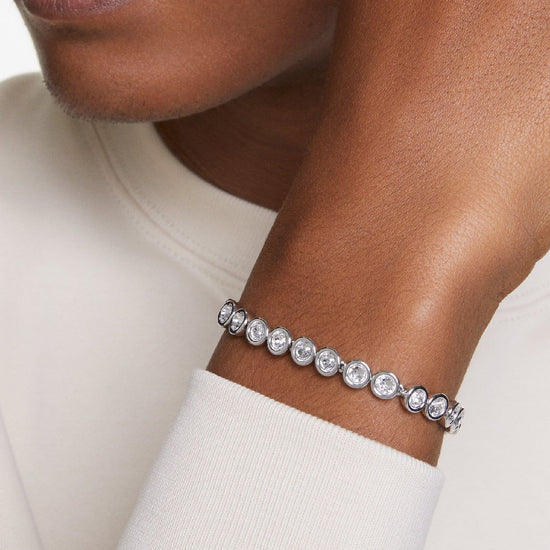 Bracciale tennis donna Swarovski Imber rodiato con cristalli 5682666-4