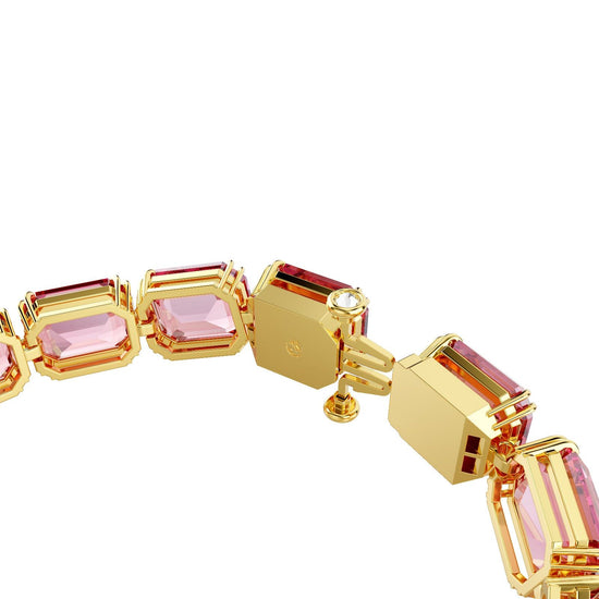 Bracciale tennis donna Swarovski Millenia placcati oro con cristalli rosa 5683428-3