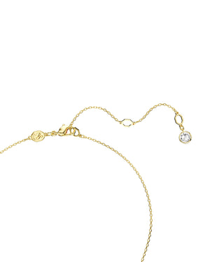 Collana da donna Swarovski Meteora placcato oro con ciondolo con pavé di cristalli da un lato e un cristallo dall'altro 5683443