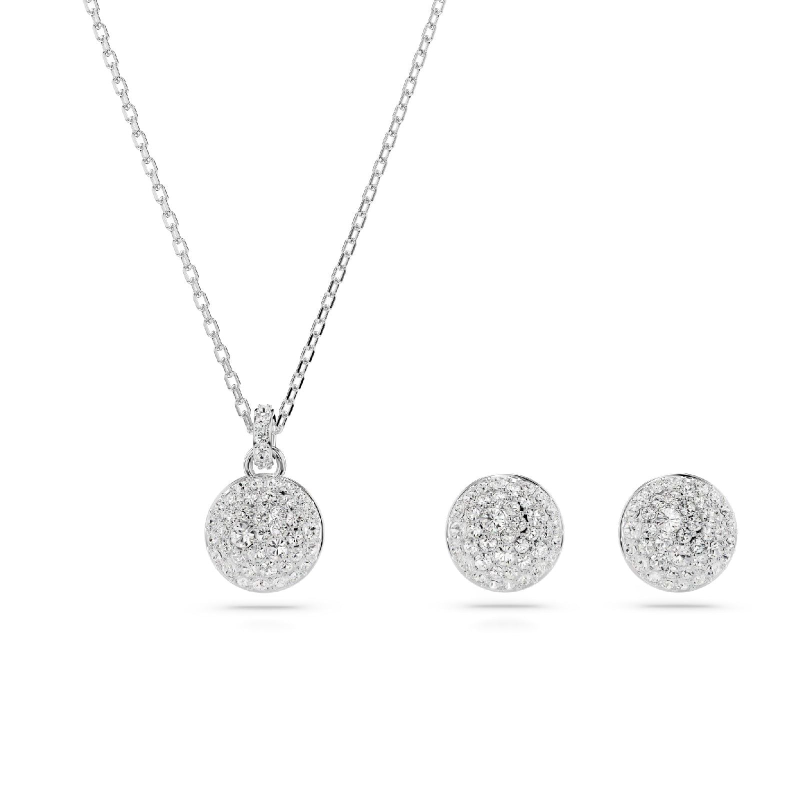 Set collana e orecchini donna Swarovski Meteora rodiati con pavé di cristalli 5683445-1