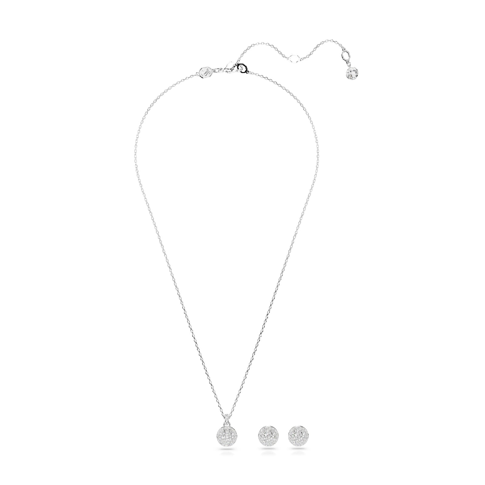 Set collana e orecchini donna Swarovski Meteora rodiati con pavé di cristalli 5683445