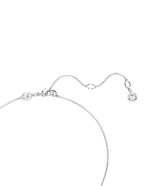 Collana da donna Swarovski Meteora in lega di metalli rodiata e ciondolo con pavé di cristalli da un lato e un cristallo dall'altro 5683446