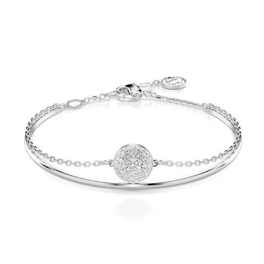 Bracciale semirigido donna Swarovski Meteora rodiato con pavé di cristalli 5683447-1