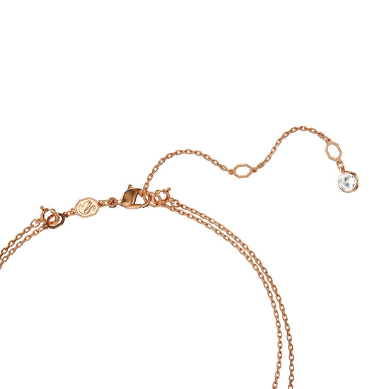 Collana donna Swarovski Meteora placcato rosé due catene e ciondoli tondi con cristalli 5683449-4