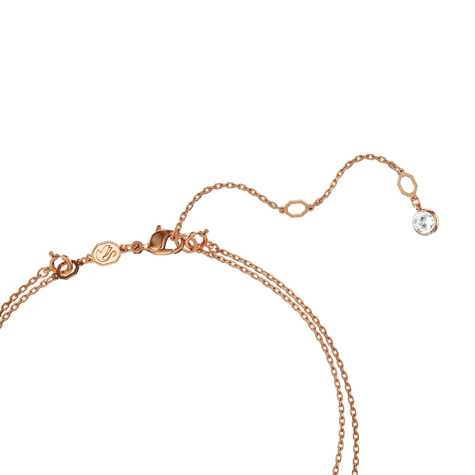 Collana donna Swarovski Meteora placcato rosé due catene e ciondoli tondi con cristalli 5683449-4