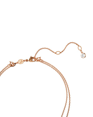 Collana da donna Swarovski Meteora placcato oro rosa con due catene e due ciondoli tondi con pavé di cristalli 5683449