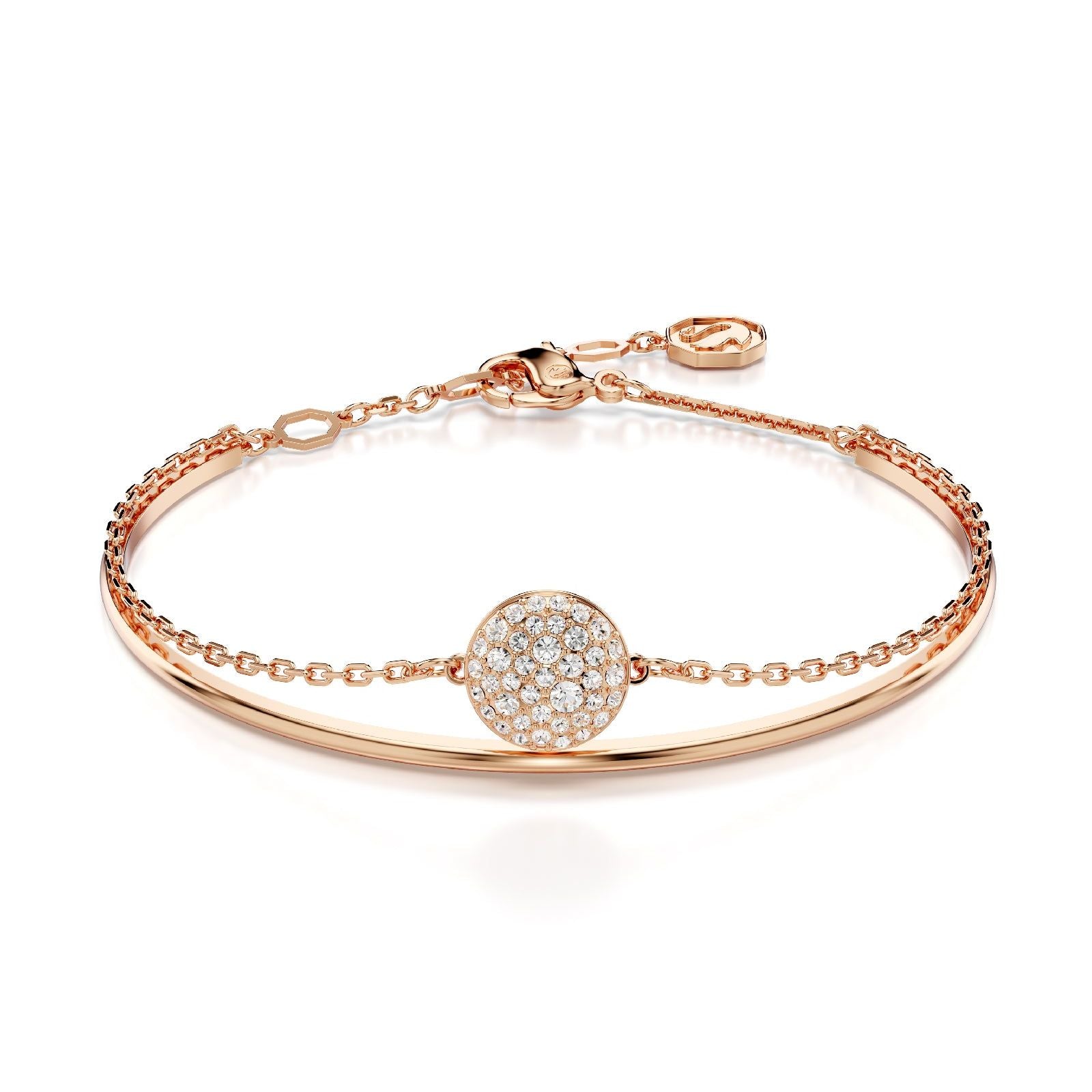 Bracciale semirigido donna Swarovski Meteora rosé con pavé di cristalli 5683452-1