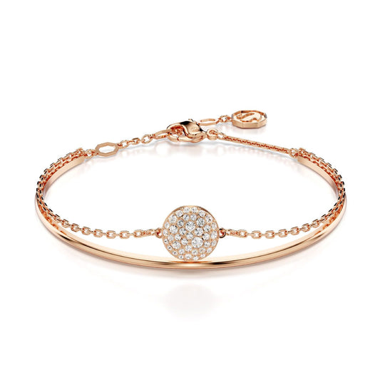 Bracciale semirigido donna Swarovski Meteora rosé con pavé di cristalli 5683452-1