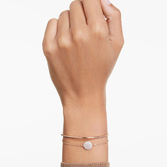 Bracciale semirigido donna Swarovski Meteora rosé con pavé di cristalli 5683452-4