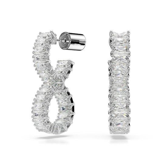 Orecchini donna Swarovski Hyperbola rodiati a infinito con cristalli 5684047-1