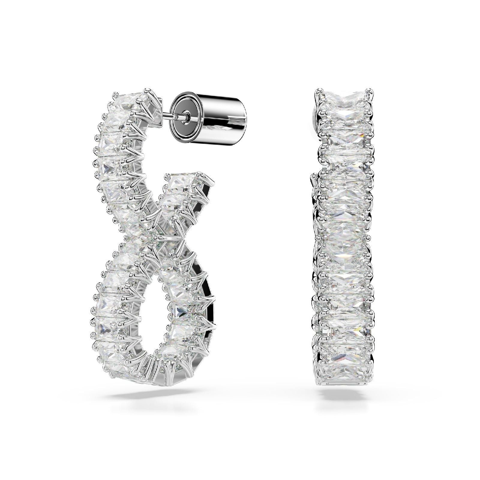 Orecchini donna Swarovski Hyperbola rodiati a infinito con cristalli 5684047-1