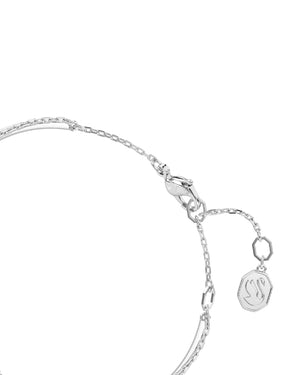 Bracciale da donna Swarovski Hyperbola in lega di metalli rodiata con una sezione rigida con infinito e una catena con cristallo 5684049