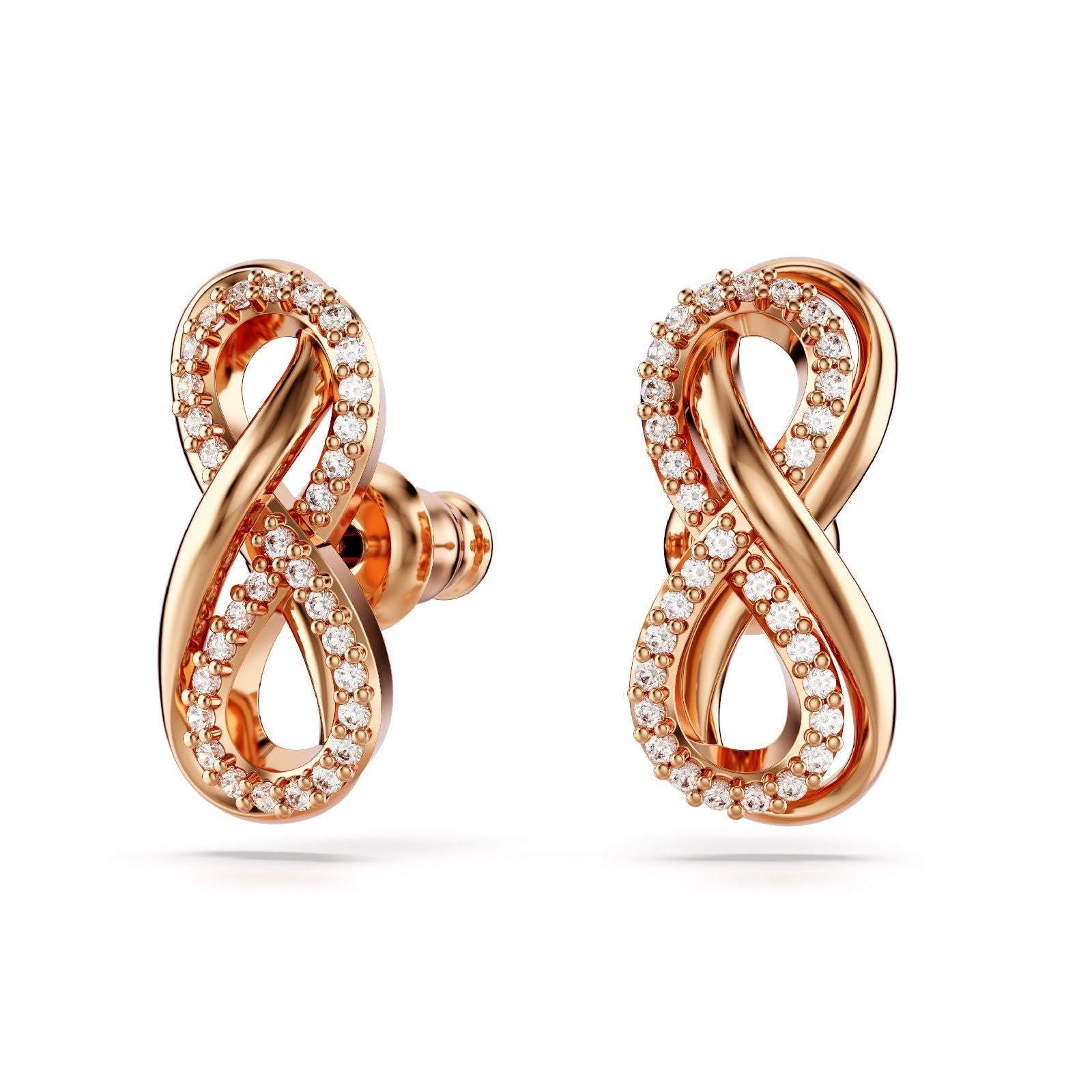 Orecchini donna Swarovski Hyperbola rosé con infinito di cristalli 5684085-1