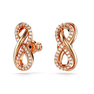 Orecchini donna Swarovski Hyperbola rosé con infinito di cristalli 5684085-1
