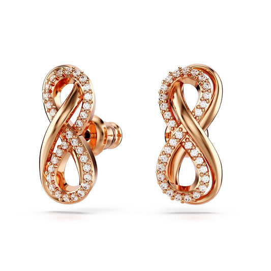 Orecchini donna Swarovski Hyperbola rosé con infinito di cristalli 5684085-1