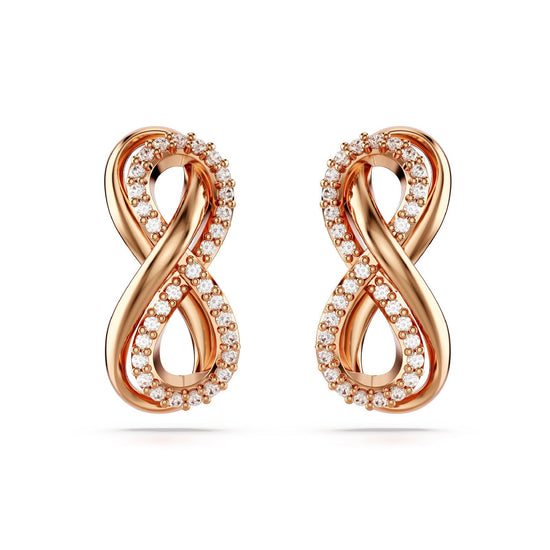 Orecchini donna Swarovski Hyperbola rosé con infinito di cristalli 5684085-2