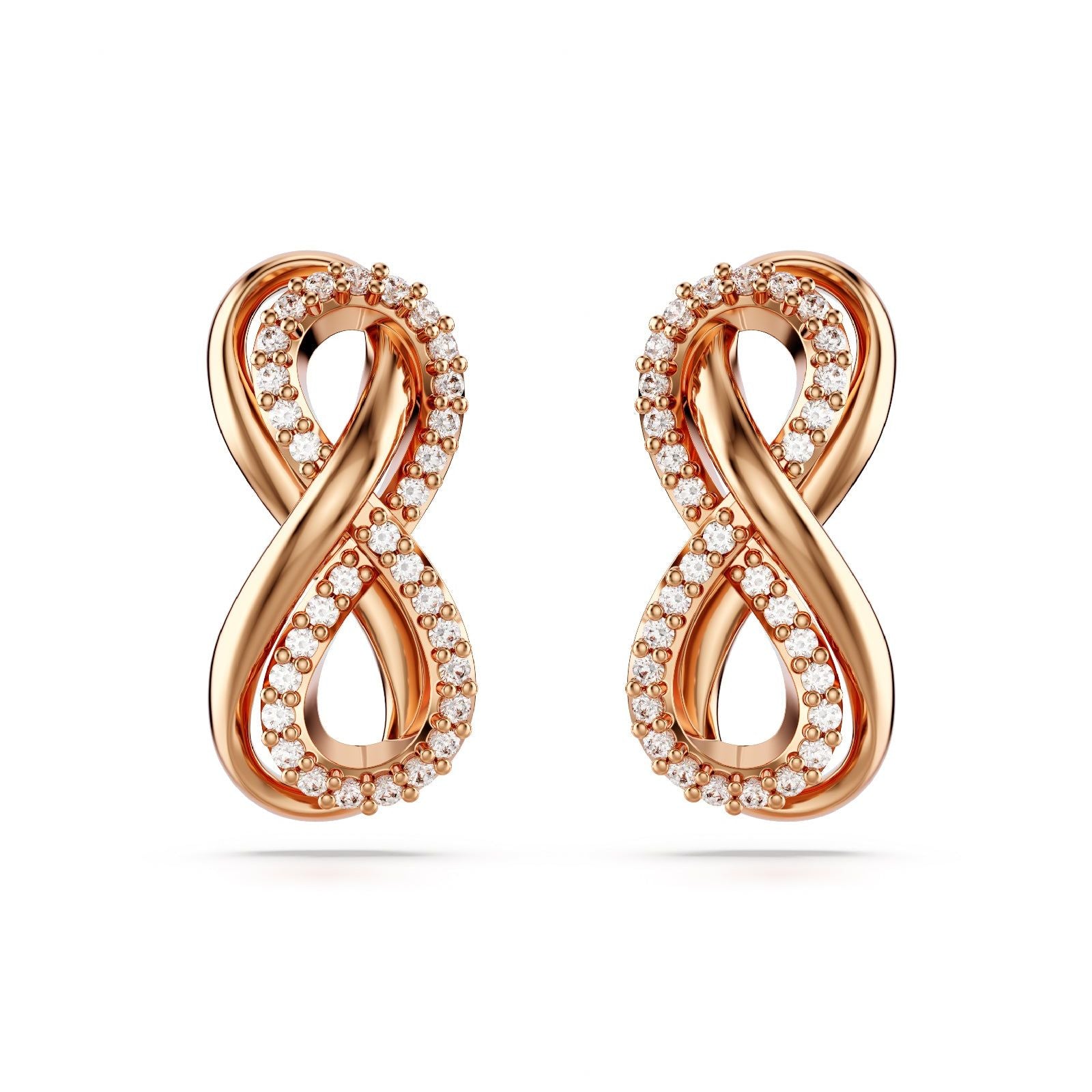 Orecchini donna Swarovski Hyperbola rosé con infinito di cristalli 5684085-2