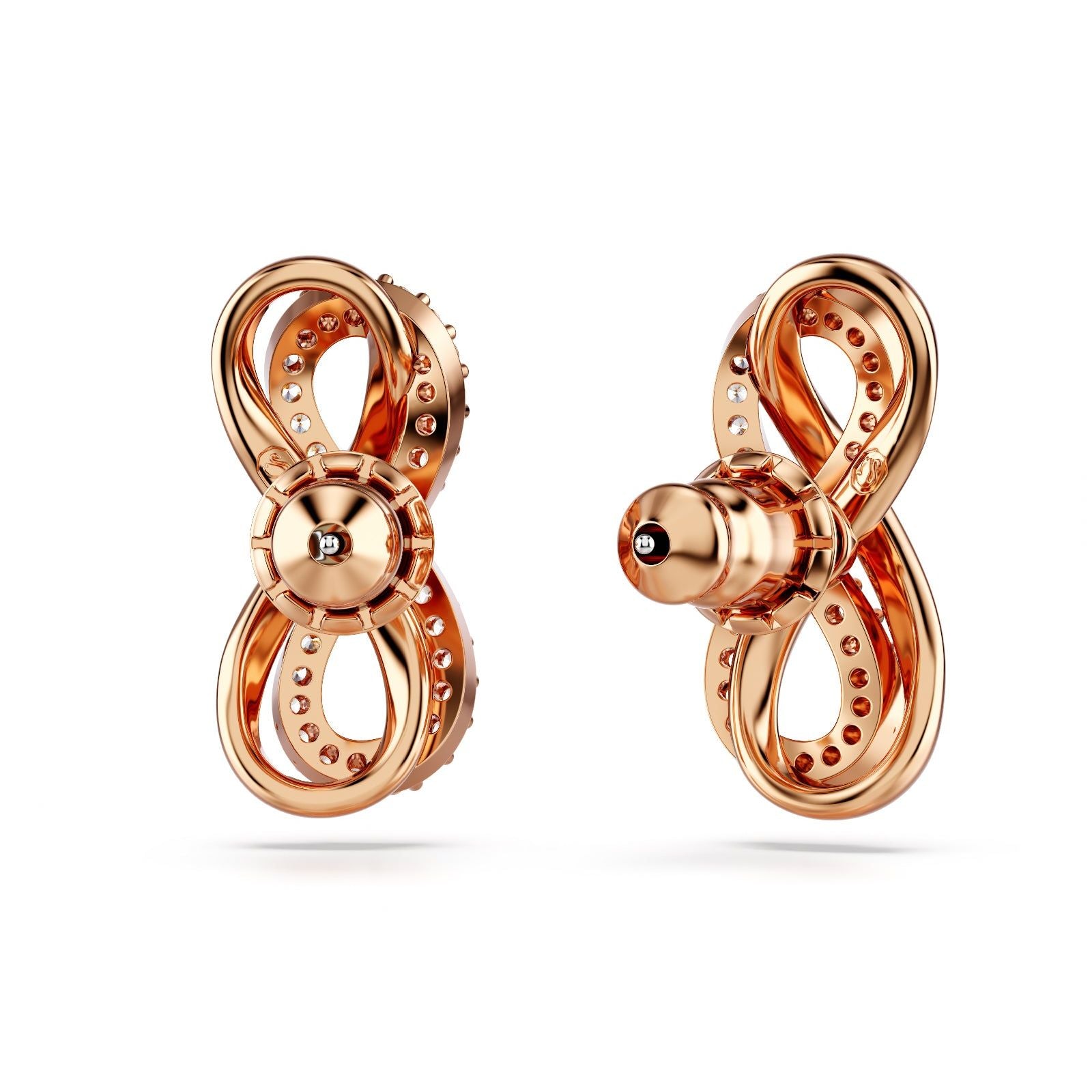 Orecchini donna Swarovski Hyperbola rosé con infinito di cristalli 5684085-3
