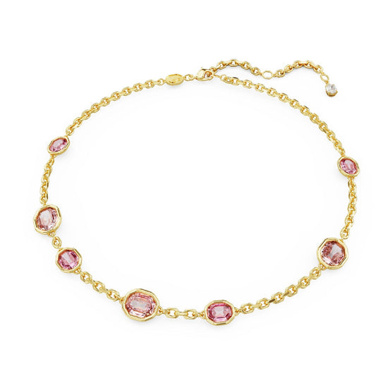 Collana donna Swarovski Imber placcata oro con cristalli rosa ottagonali 5684239-1